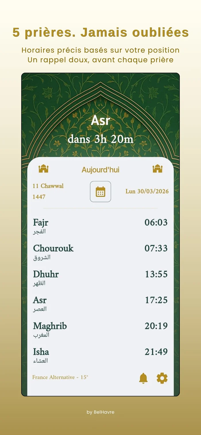 Horaires de prière Kahfi